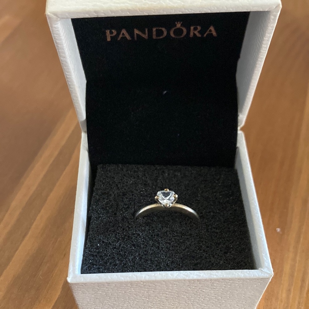 Pandora silver diamond promise ring